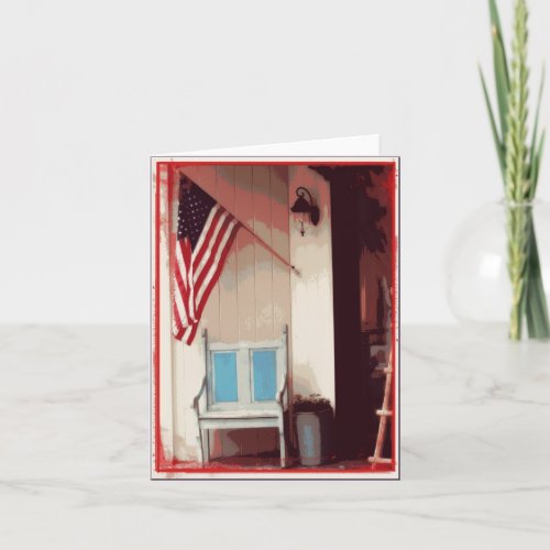 Patriotic American Flag Posterized Note Card