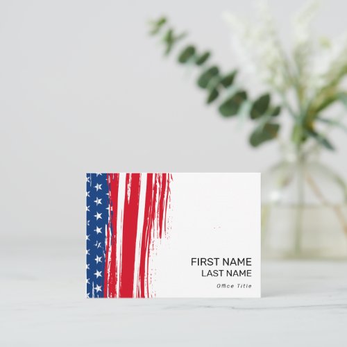 Patriotic American Flag Red Political Campaign  Business Card