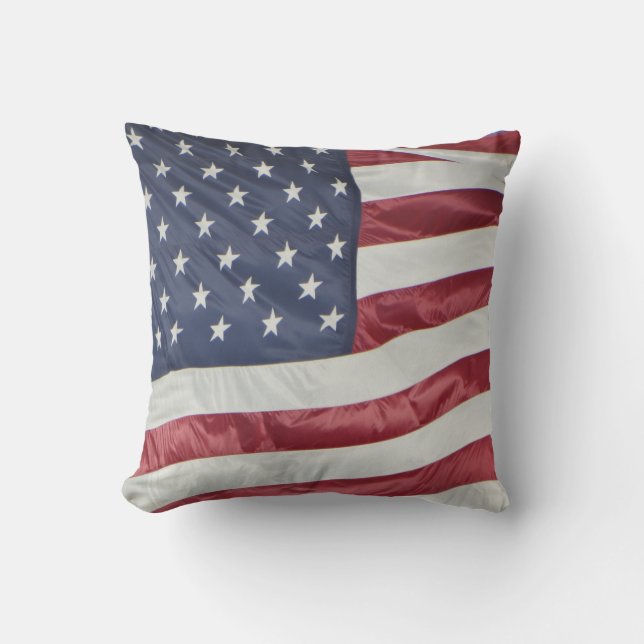 Patriotic American Flag Red White Blue  pillow (Front)