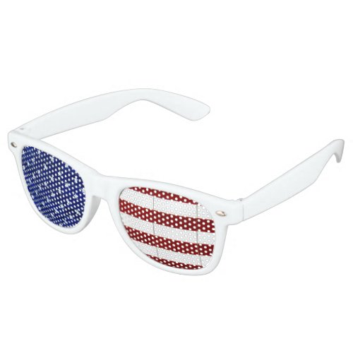 Patriotic American Flag Red White Blue Retro Sunglasses