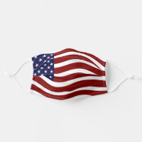 Patriotic American Flag Red White Blue USA Cloth Face Mask