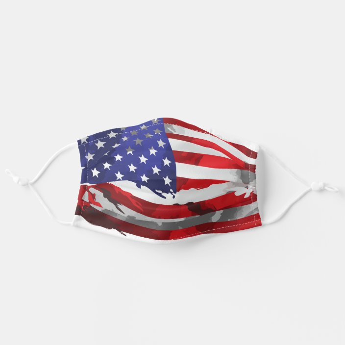 Patriotic American Flag Red White Blue USA Cloth Face Mask | Zazzle.com