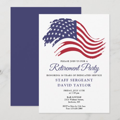 Patriotic American Flag Retirement Party