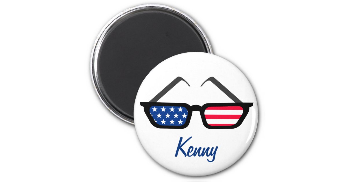 Patriotic American Flag Retro Sunglasses Magnet | Zazzle