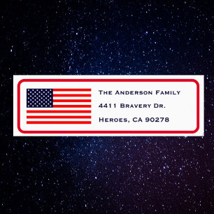 Patriotic American Flag Return Address Label