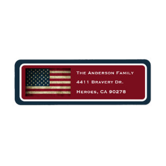 Patriotic American Flag Return Address Label