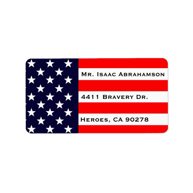 Patriotic American Flag Return Address Label (Front)
