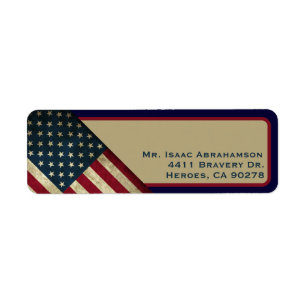Patriotic American Flag Return Address Label