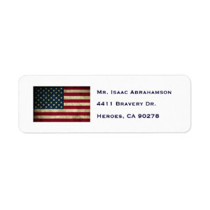 Patriotic American Flag Return Address Label