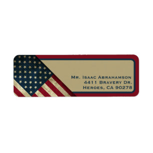Patriotic American Flag Return Address Label