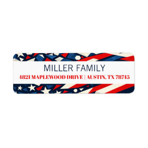 Patriotic American Flag Return Address Labels