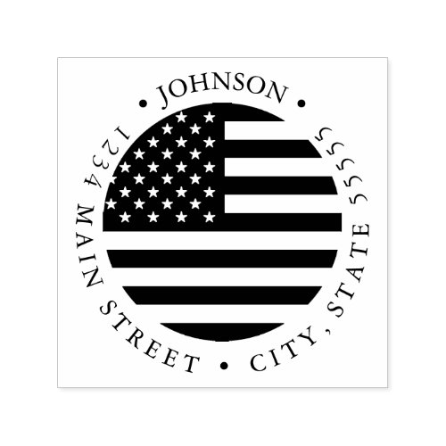 Patriotic American Flag Return Label Self_inking Stamp