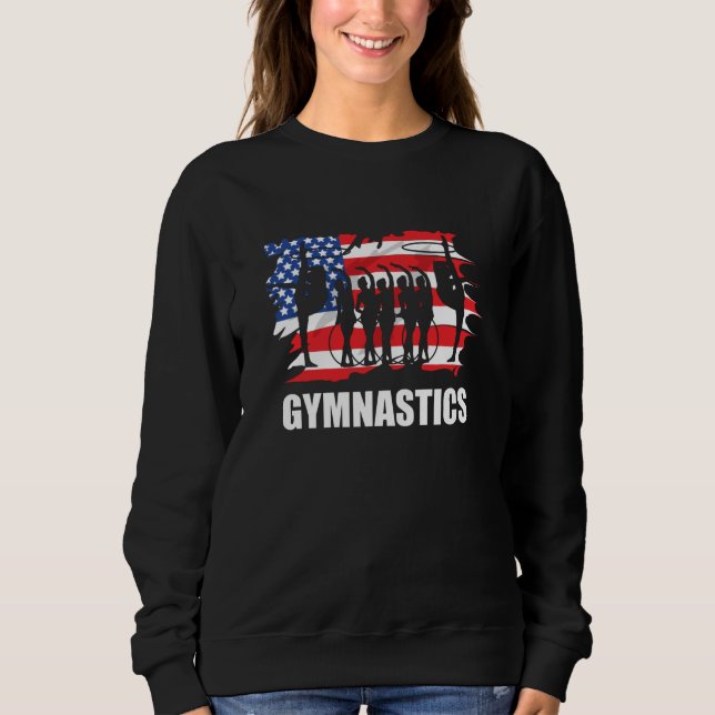 Patriotic American Flag Rhythmic Gymnastics USA Sweatshirt (Front)