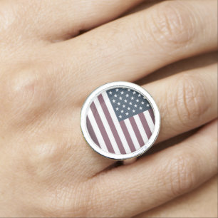Patriotic American flag ring