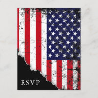 Patriotic American Flag RSVP Reply
