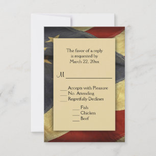 Patriotic American Flag RSVP with Menu Choices