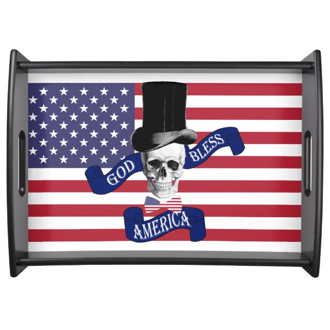 Patriotic American flag Serving Tray (Front)