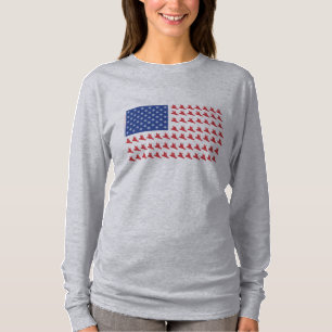 Patriotic American Flag Snowboarder T-Shirt
