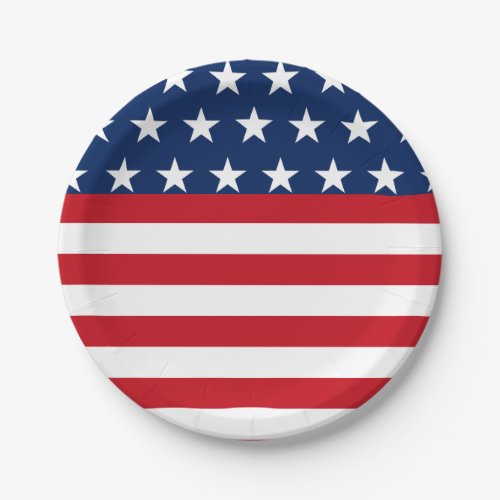 Patriotic American Flag Star and Stripes USA Paper Plates