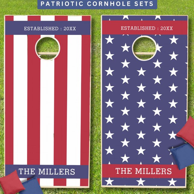 Patriotic American Flag Stars And Stripes Family   Cornhole Set (Patriotic American Flag Stars And Stripes Family Cornhole Set
)