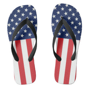 Patriotic American Flag Stars and Stripes Flip Flops