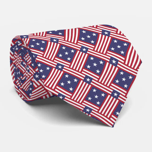 Partiotic Table Patriotic American Flag stars and stripes pattern Neck Tie | Zazzle