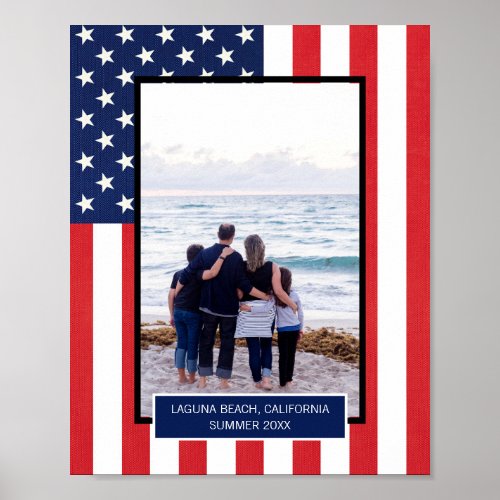 Patriotic American Flag Stars and Stripes  Poster