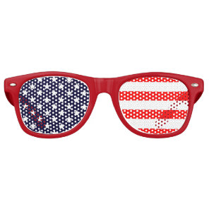 Patriotic American Flag Stars and Stripes Retro Sunglasses