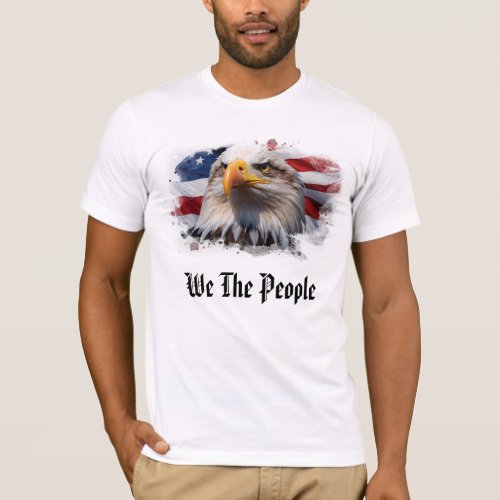  Patriotic American Flag Stars AP27 Eagle Men T_Shirt