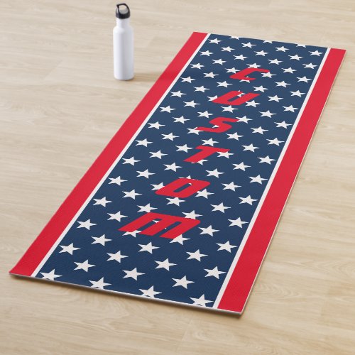 Patriotic American flag stars design custom thick Yoga Mat