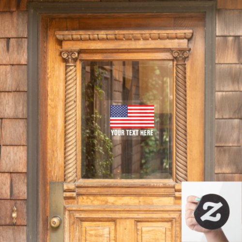 Patriotic American flag static transparent Window Cling
