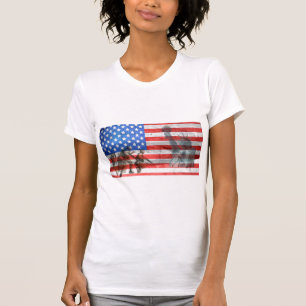 Patriotic American Flag Statue of Liberty  T-Shirt