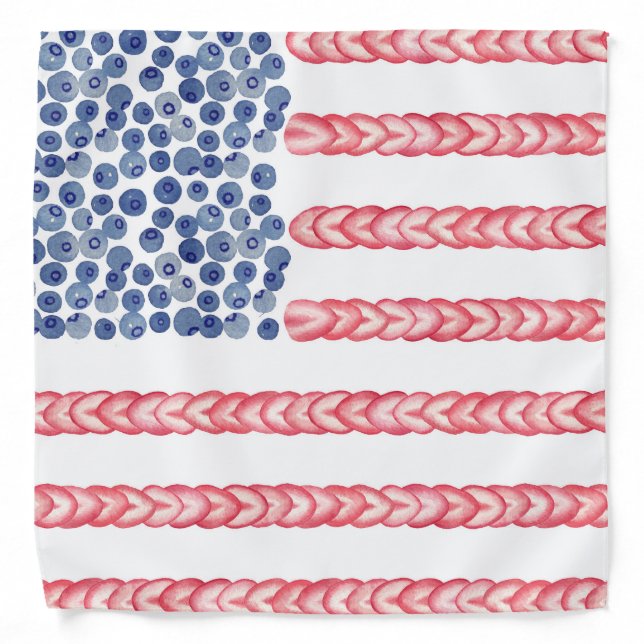 Patriotic American Flag Summer Pattern Bandana (Front)
