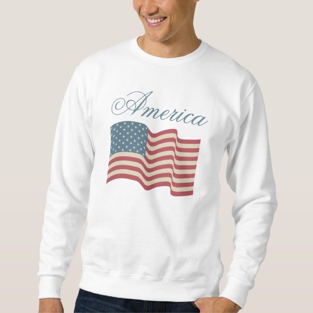 Patriotic American Flag Sweatshirt (Front)
