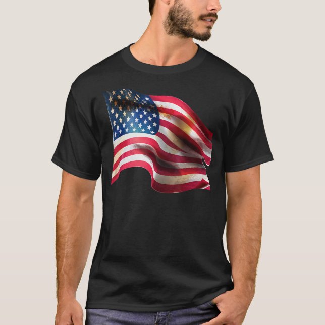 Patriotic American Flag T-Shirt (Front)