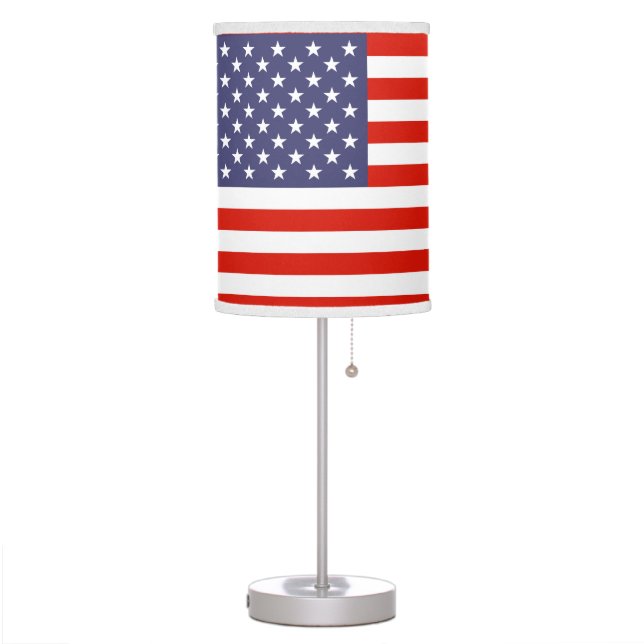 Patriotic American flag table and hang lamps (Left)