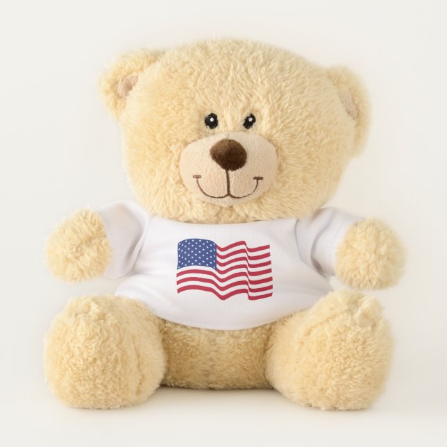 Patriotic American Flag Teddy Bear Gift (Front)