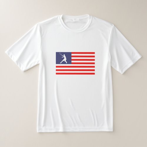 Patriotic American flag tennis t shirt for USA