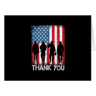 Patriotic American Flag Thank You Card