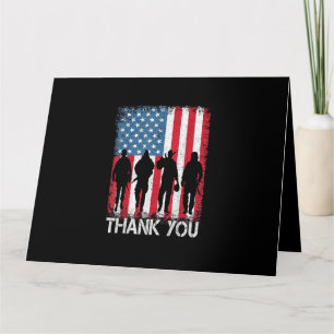 Patriotic American Flag Thank You Card