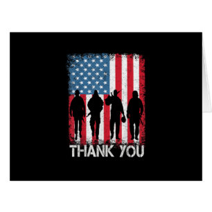 Patriotic American Flag Thank You Cards