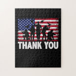 Patriotic American Flag Thank You Jigsaw Puzzle