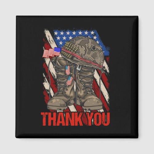 Patriotic American Flag Thank You Magnet