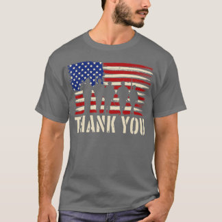 Patriotic American Flag Thank You Veterans Day USA T-Shirt