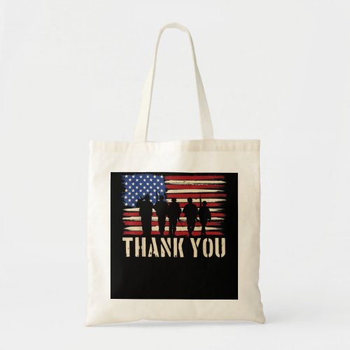 Patriotic American Flag Thank You Veterans Day USA Tote Bag