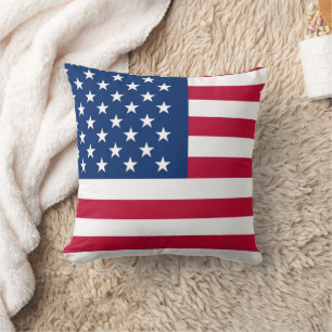 Patriotic American  flag Throw Pillow