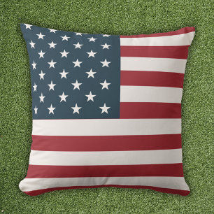 Patriotic American Flag Throw Pillow