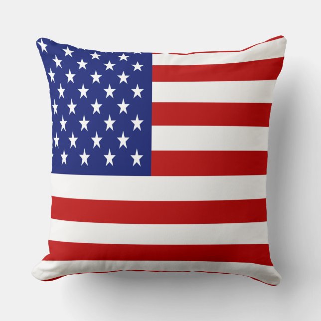 PATRIOTIC AMERICAN FLAG THROW PILLOW (Front)