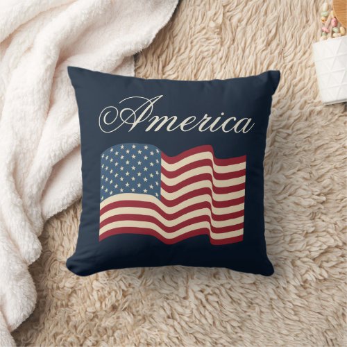 Patriotic American Flag Throw Pillow Decoration