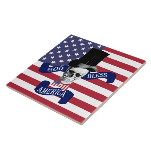 Patriotic American flag Tile